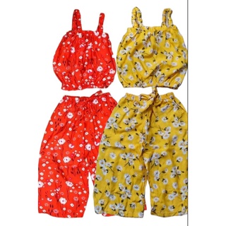 2PAIRS Summer Sexy Terno Square Pants Croptop Style for Girl Toddler and Kids Age 1-4years Old #1