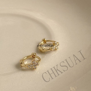 1 Pair 14K Gold-plated helix earrings Mini Zircon Hoop earings for women piercing earring set Cubic Zirconia Cartilage Earing Stu #9
