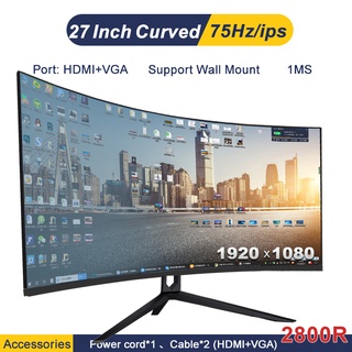 Expose PC gaming Monitor 27 inch  curved monitor 24 desktop ips White computer Frameless 75hz 1080 #5