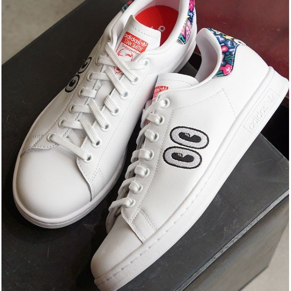 Adidas ORIGINALS STAN SMITH big white eyes embroidered leather tennis CM8417  | Shopee Philippines