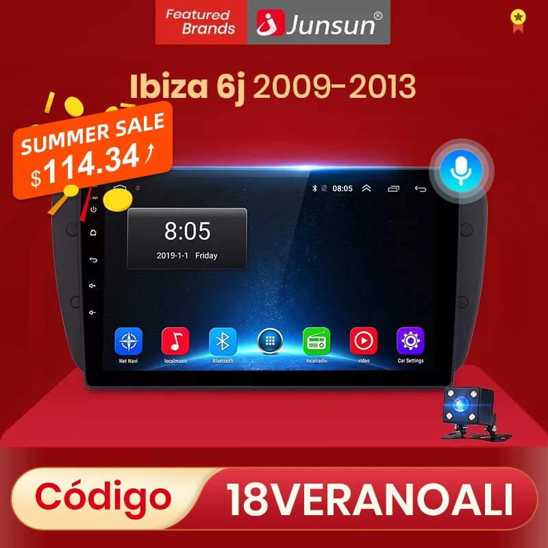 Junsun V1 Android 10.0 AI Voice Control Car Radio Multimidia Video