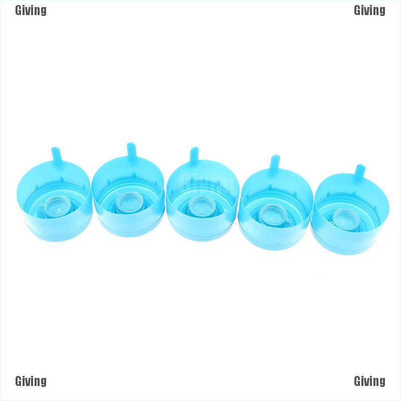 {Giving}5Pcs reusable water bottle snap on cap replacement for 55mm 3-5 gallon water jug
