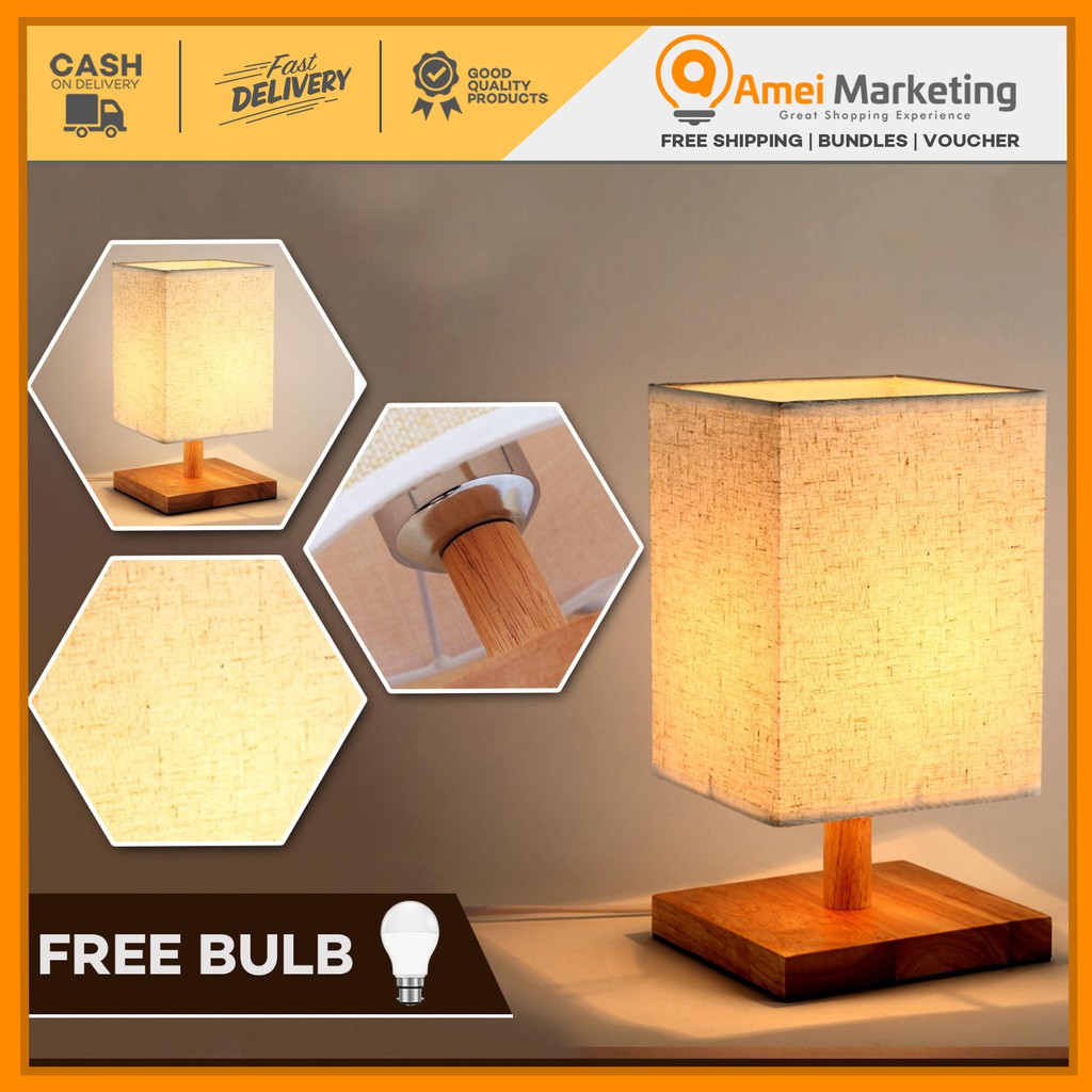 Wooden Lamp Desk Shade Table, How Much Is Table Lamp Shades In Philippines