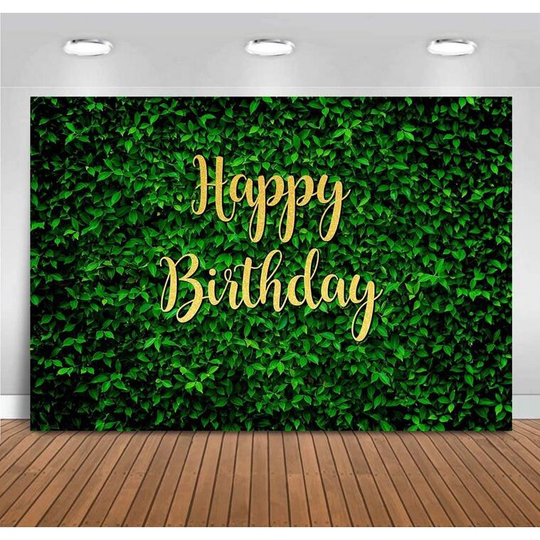 Green Leaves Birthday Backdrop Grass Wall Safari Birthday Party