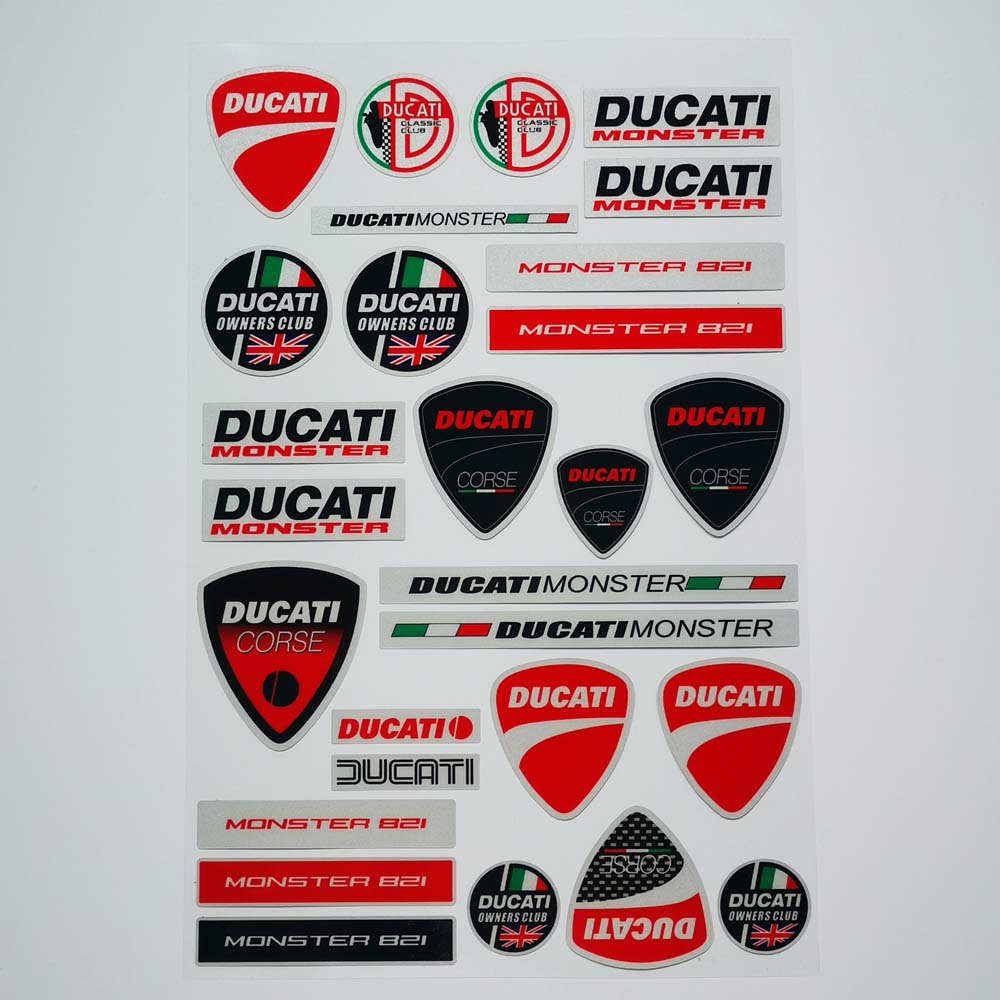 DUCATI Motorcycle Reflective Sticker Waterproof Bicycle Helmet Decal ...