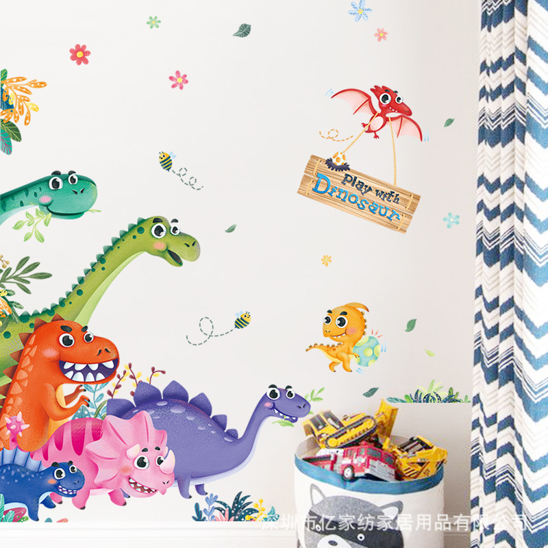 Cartoon dinosaur wallpaper self adhesive | Shopee Philippines