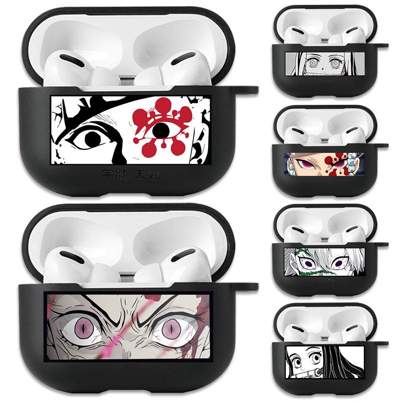 Anime Demon Slayer Corps Eyes Soft Black Case for Airpods Pro 3 2 1
