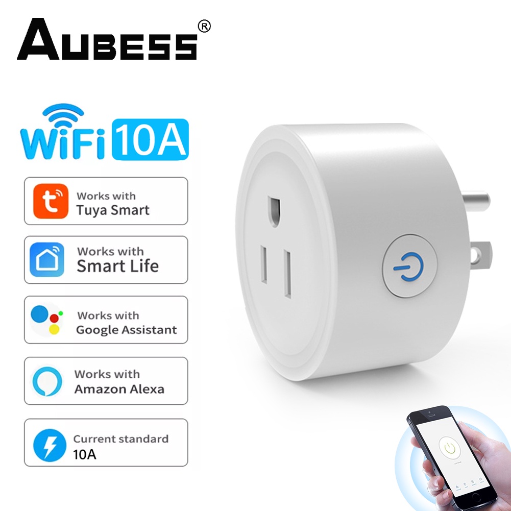Support Alexa Google Home Smart Socket Smartlife App Timing Tuya Socket Wifi Wireless 10a Smart Socket Uk Plug Smart Life Smart Plug Power Plug — view 3