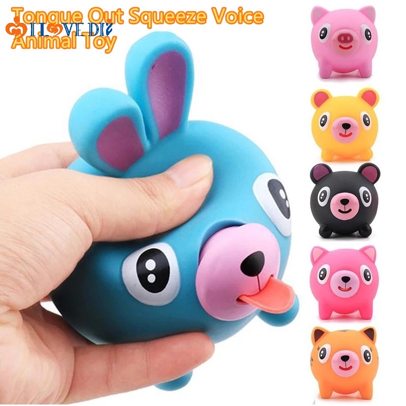 Cute Spit Out Tongue Funny Squeeze Toy with Sound/ Small Size Tongue