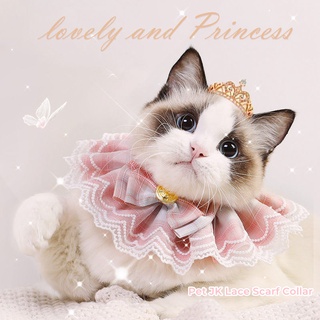 Pet Lase Scarf Collar Cute Cat Scarf Collar with lase Princess Cat Neck Accessories Dress up
