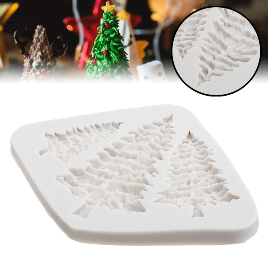 New Christmas Tree Silicone Fondant Cake Topper Mold Chocolate Candy Baking Mold Shopee Philippines