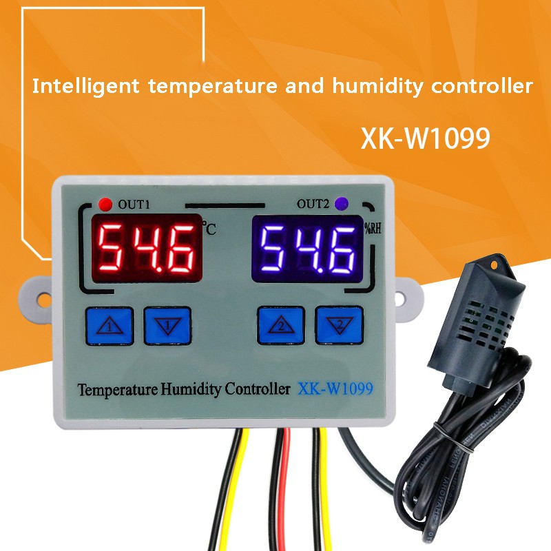 XKW1099 Dual Digital Thermostat Humidistat Egg Incubator Temperature Humidity Controller