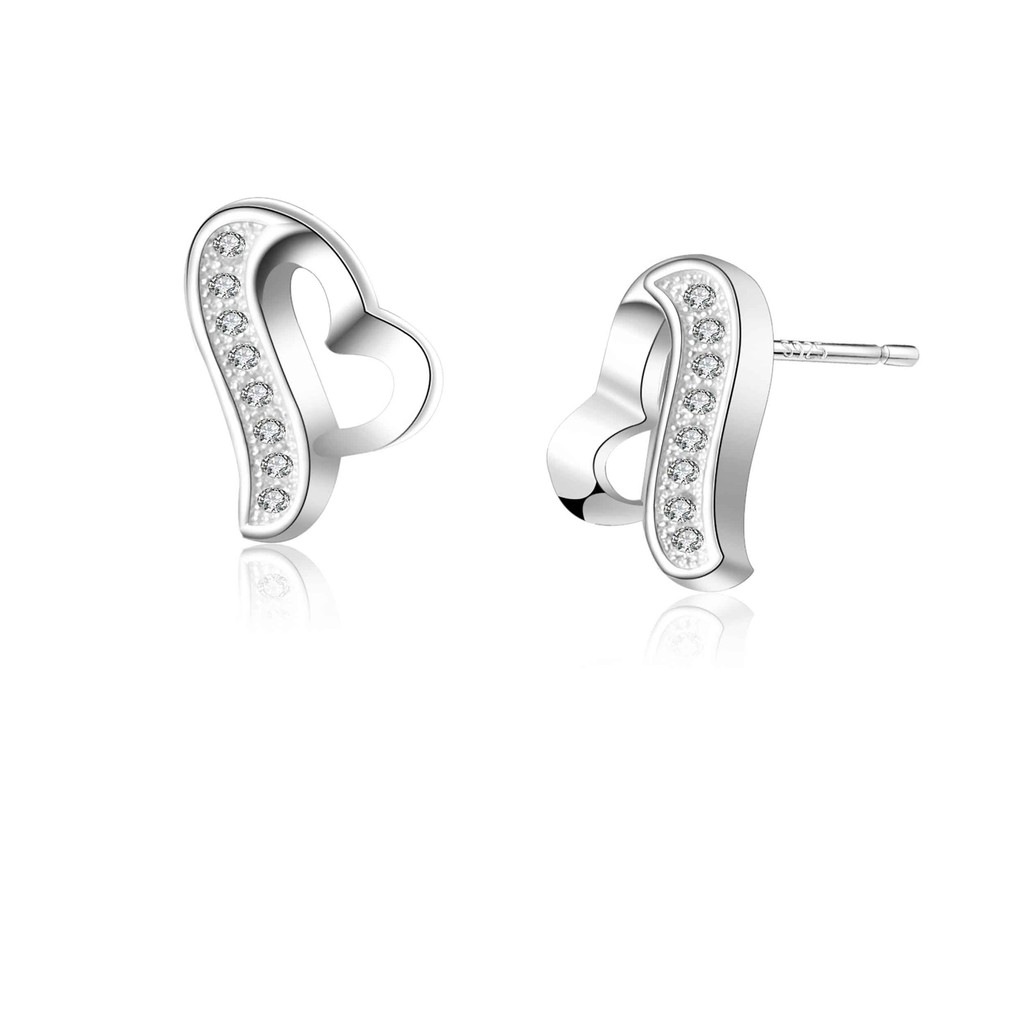 JS Silver 92.5 Italy Silver Jewelry Stud Earings C-247 | Shopee Philippines