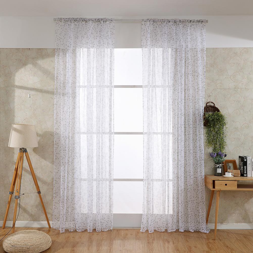 Fo Leaves Printed Living Room Blackout Curtains Windows Drapes