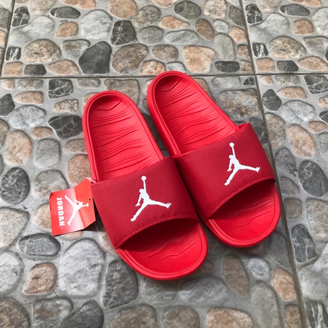 red jordan slides mens