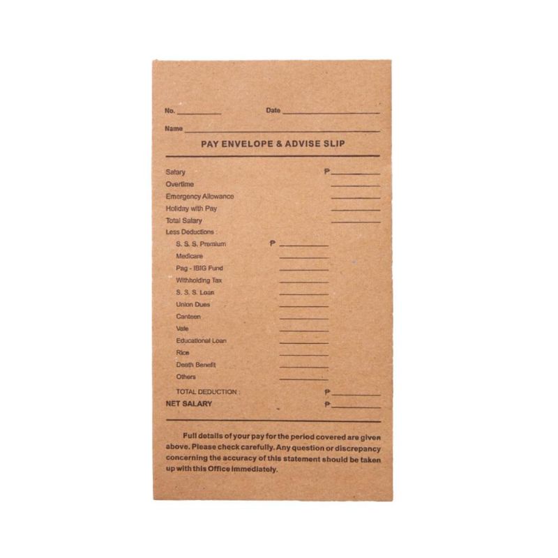Payroll Envelope 25 Pieces Shopee Philippines