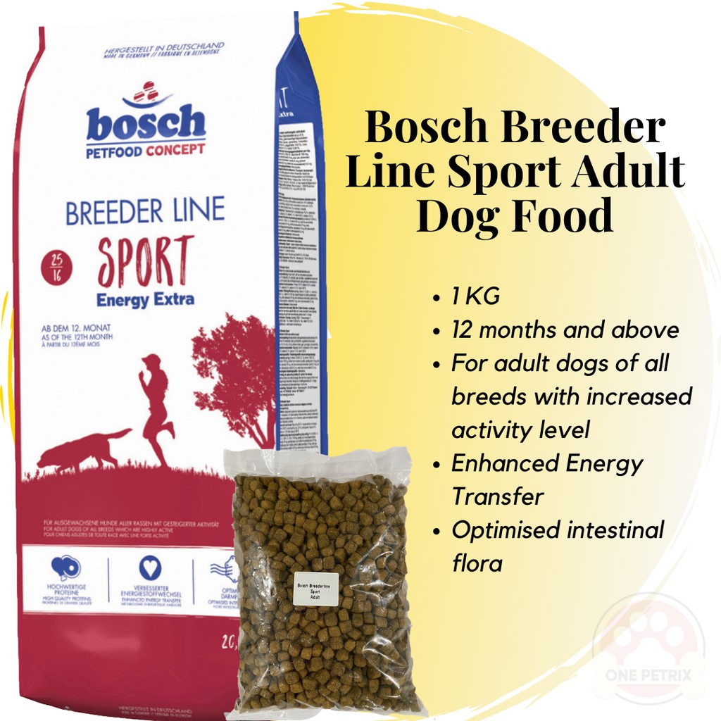 ingesteld Viskeus besluiten Bosch Breeder Line Sport 1KG Adult Dog Food | Shopee Philippines