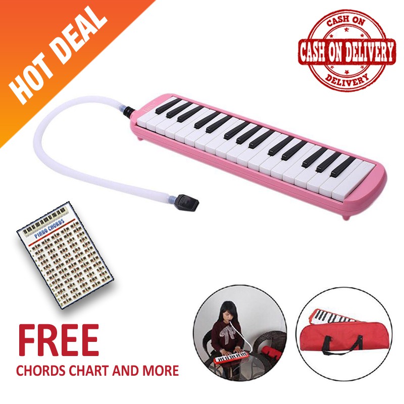 32 Key Melodica Piano Instrument w/ bag and FREEBIES (PINK)  Shopee  Philippines