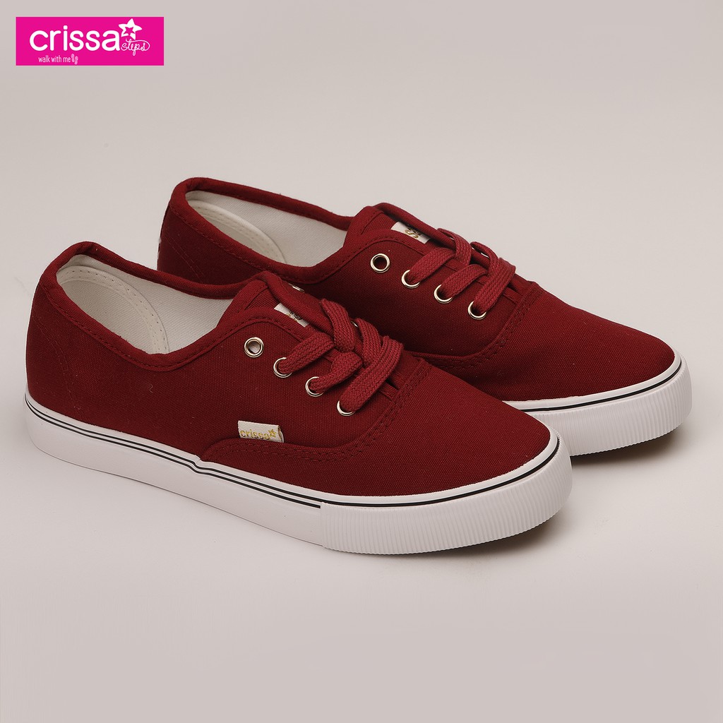 Crissa Steps Ladies Lace Up Shoes CSC06-0720 (Maroon) | Shopee Philippines