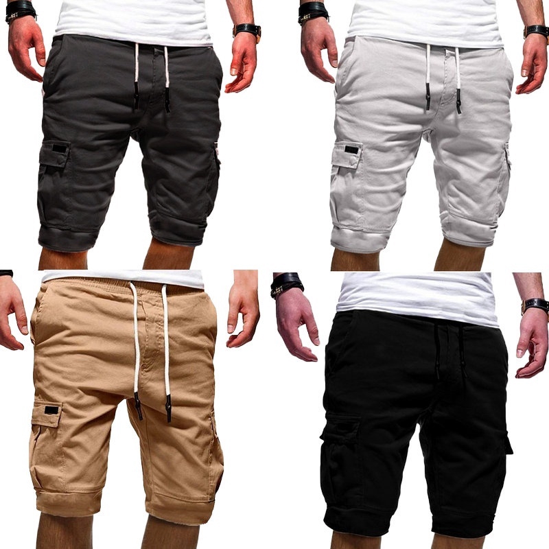 cargo shorts elastic waist with drawstring