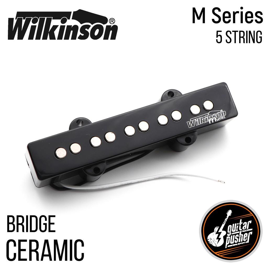 Wilkinson WOJB Jazz Bass Neck Pickup - Ceramic, 4-String, For JB Style Bass (Black)