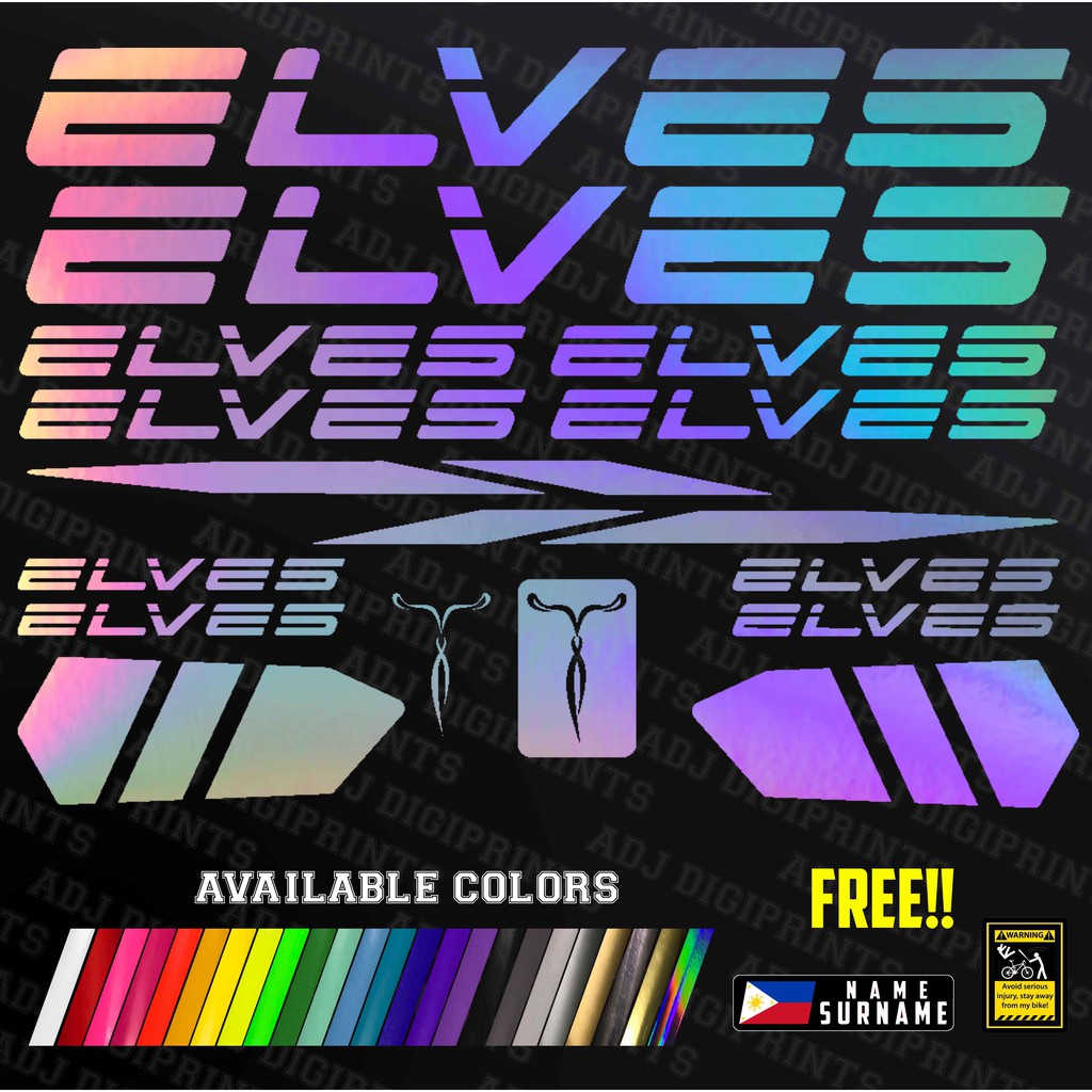 ELVES Decals Stickers MTB and ROAD BIKE SPECIAL COLOR VINYL Shopee