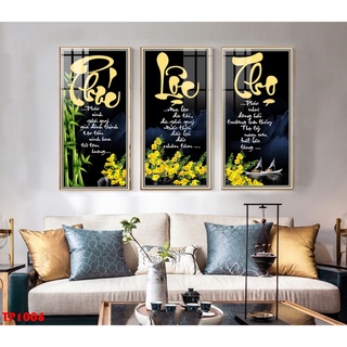 [Combo 3 Panels] Phuc Loc Tho Mirror Coated Paintings Ratio 1: 2 Hanging Living Room, Church Room - Complete Finished Painting Just Hang #3