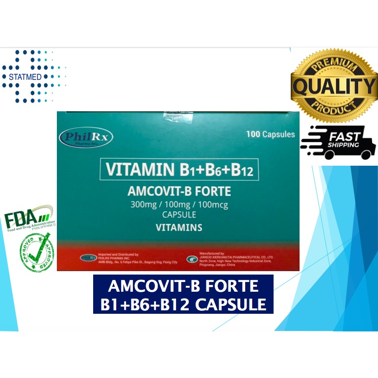 Vitamin B Complex AMCOVITB / AMCOVITB FORTE B1 B6 B12 Tablet [100 tabs] EXP DATE 3/2024