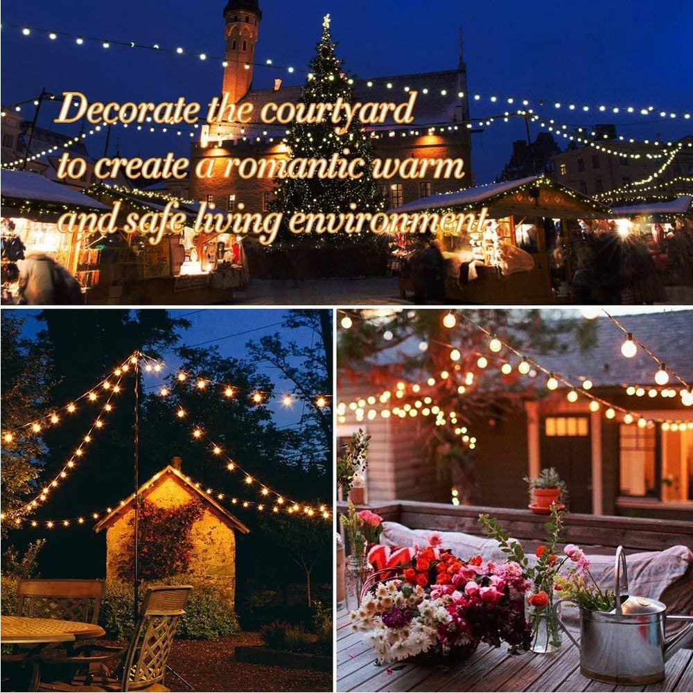 Svater Globe String Lights Outdoor25FT Led Patio Lights with 23pcs E12 Socket... 