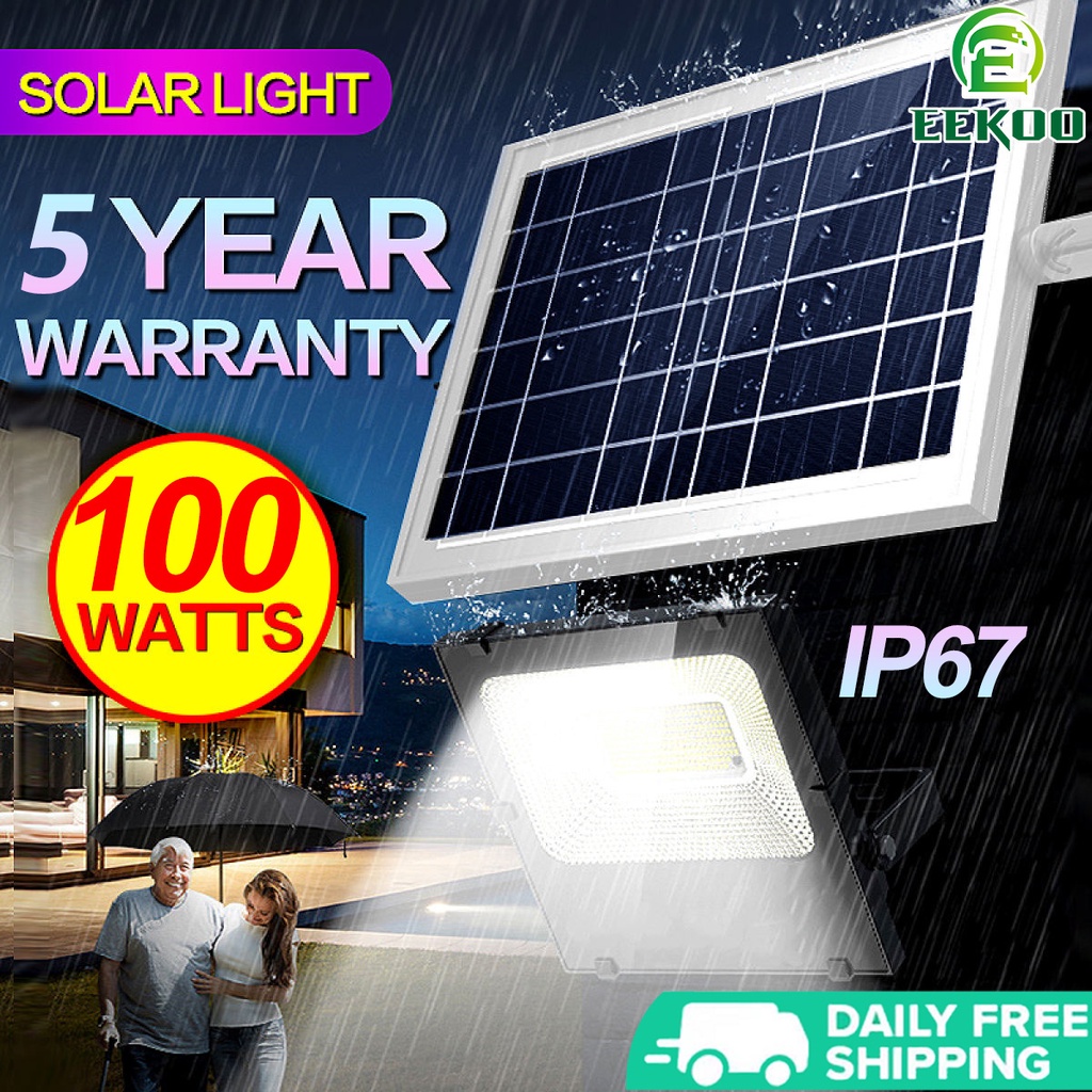 EEKOO 100W 200W 300W 500W Solar Led Outdoor Flood Light Street Lamp