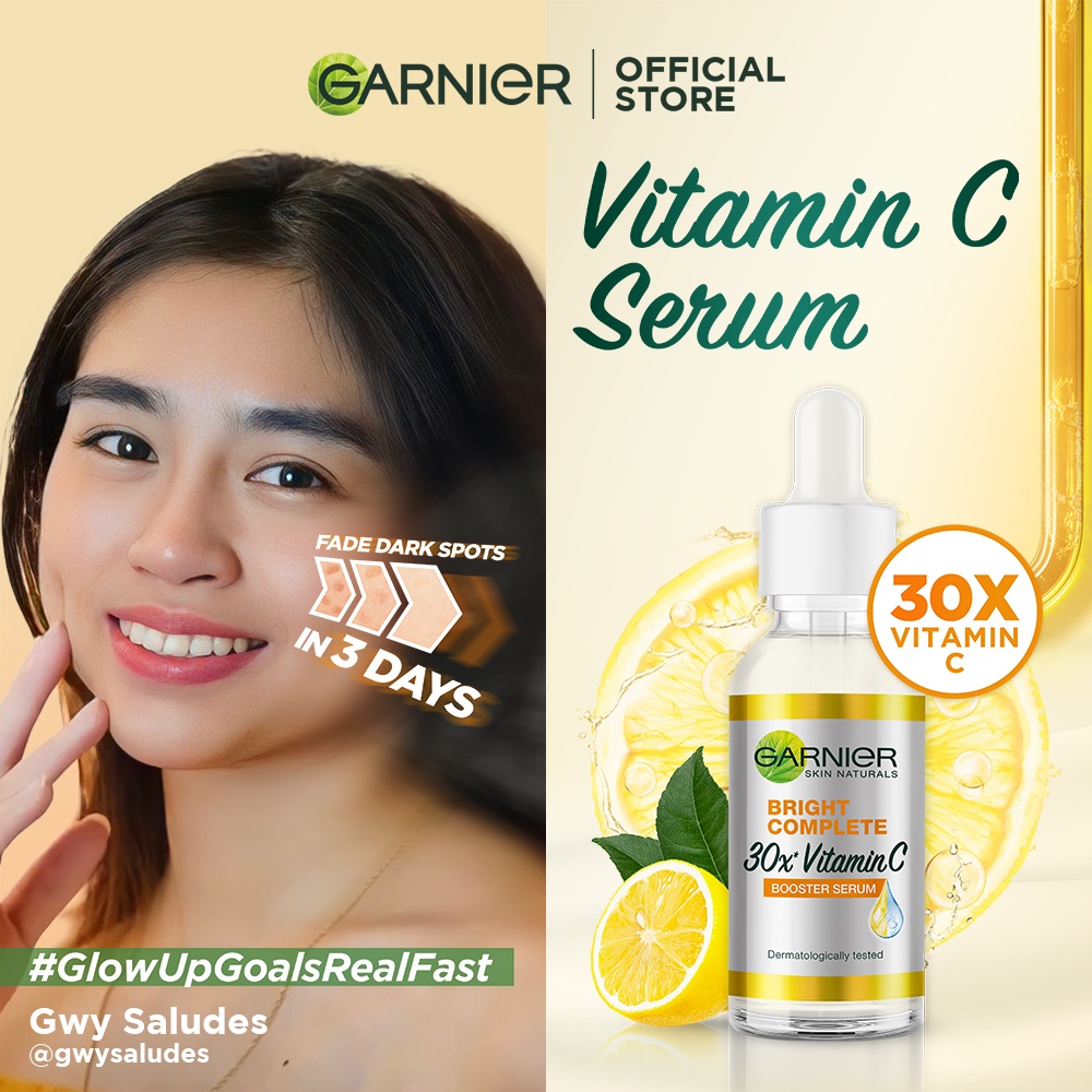 Garnier Bright Complete Vitamin C Serum 30ml Brightening Face Serum Vit C Serum Skin Care Shopee Philippines