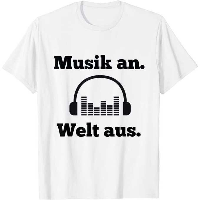 NEW Music World from Headphones Music Electro Gift Premium T-Shirt S-3XL