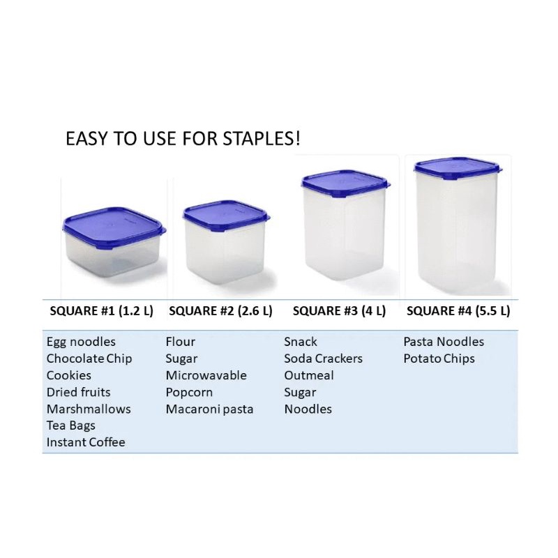Tupperware Space Saver Square Set 1,2,3,4 Shopee Philippines