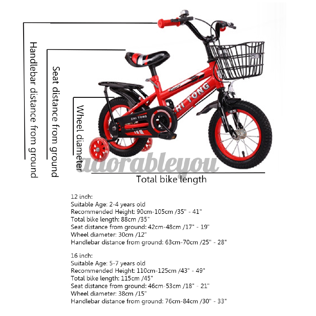 16 bike age and height