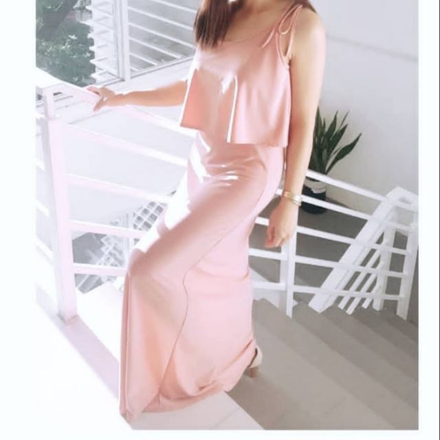 blush pink maxi