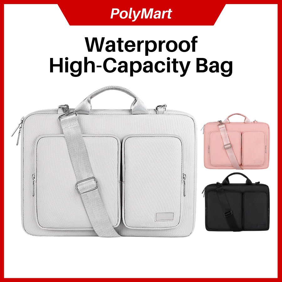 High Capacity Waterproof Laptop Bag Messenger Briefcase Removable Strap Shoulder Sleeve