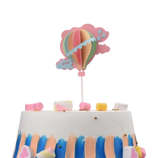Hot Air Balloon Cake Topper Birthday Romantic 3D Cloud Airplane Cake Decoration #5