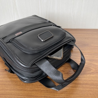 【Shirely.ph】【Ready Stock】TUMI Alpha 3 all leather men's business casual messenger shoulder bag  extension bag leather bag #4