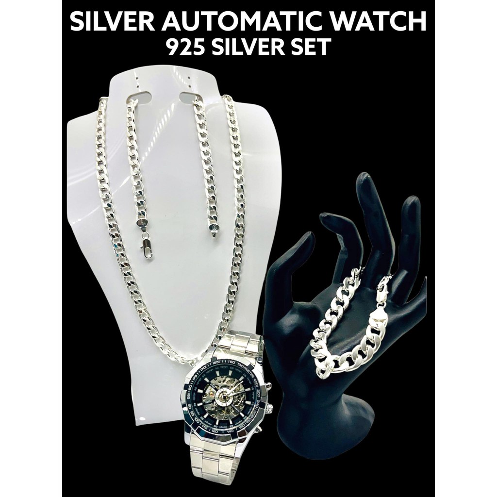 BMJ SILVER AUTOMATIC WATCH SET