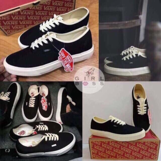 COD VANS BLACK BONE SHOES 36-45 | Shopee Philippines