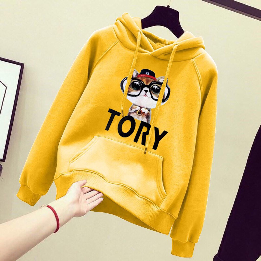 thick yellow hoodie