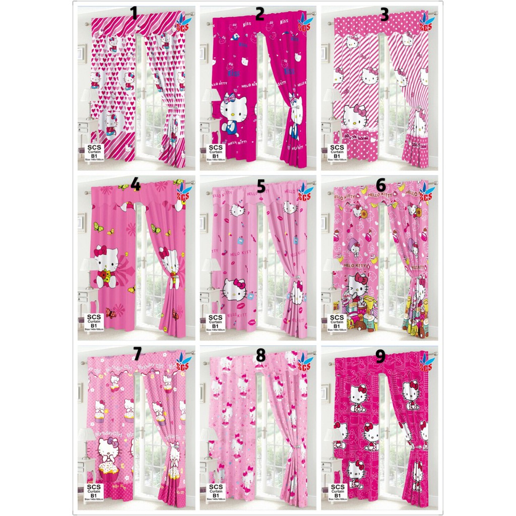 B1 Hello Kitty Curtain 140x180 Cm Shopee Philippines