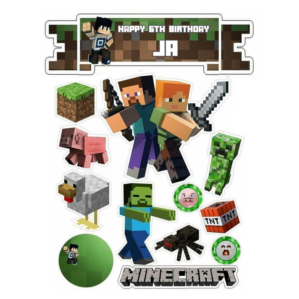 Minecraft Cake Topper and Cupcake Topper | Shopee Philippines