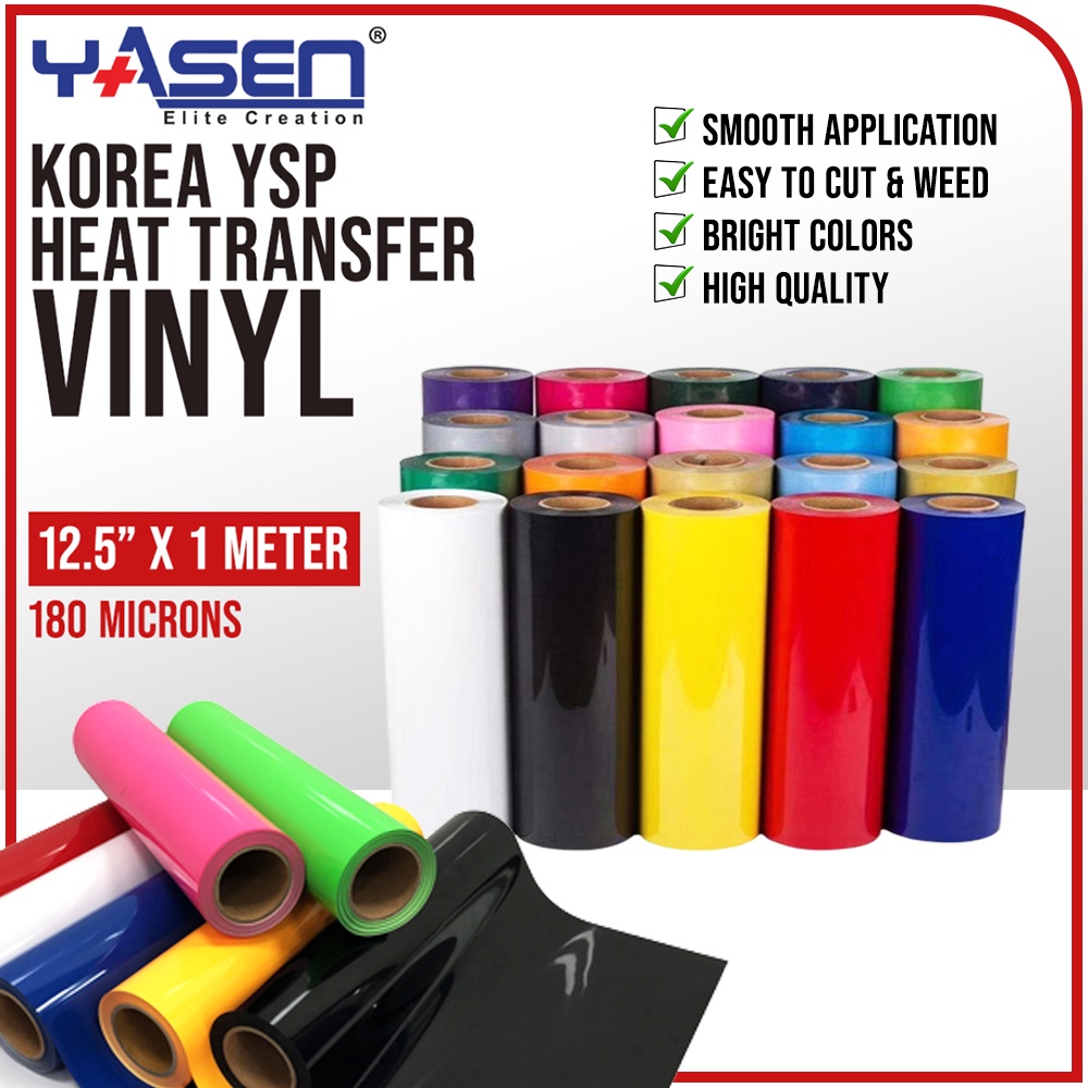 Yasen Korea Rubberize YSP Heat Transfer Cuttable Vinyl for TShirt and ...