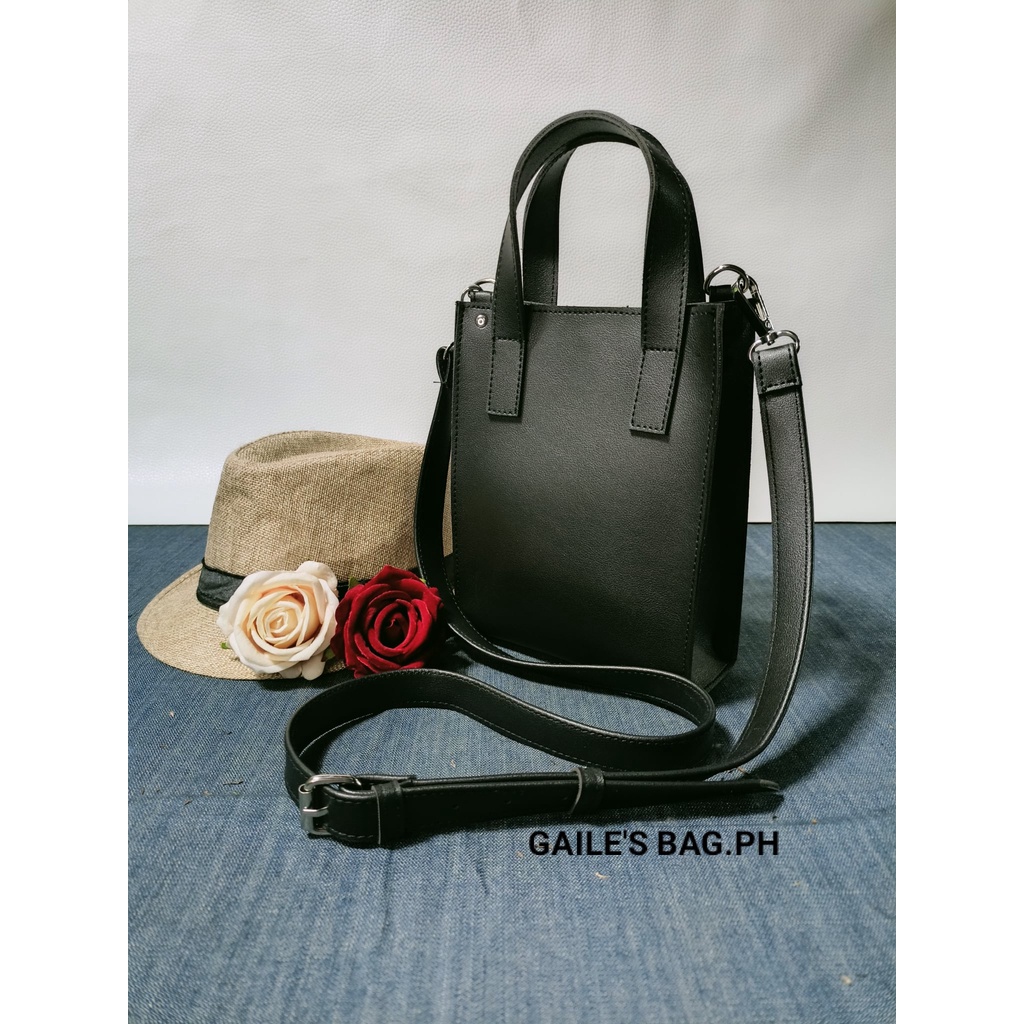 WALTERS BAG BLACK MINI VEGAN LEATHER TOTE BAG UNISEX MARIKINA MADE