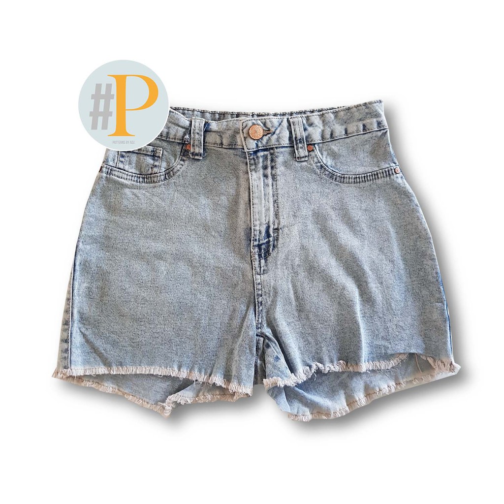 light wash denim shorts