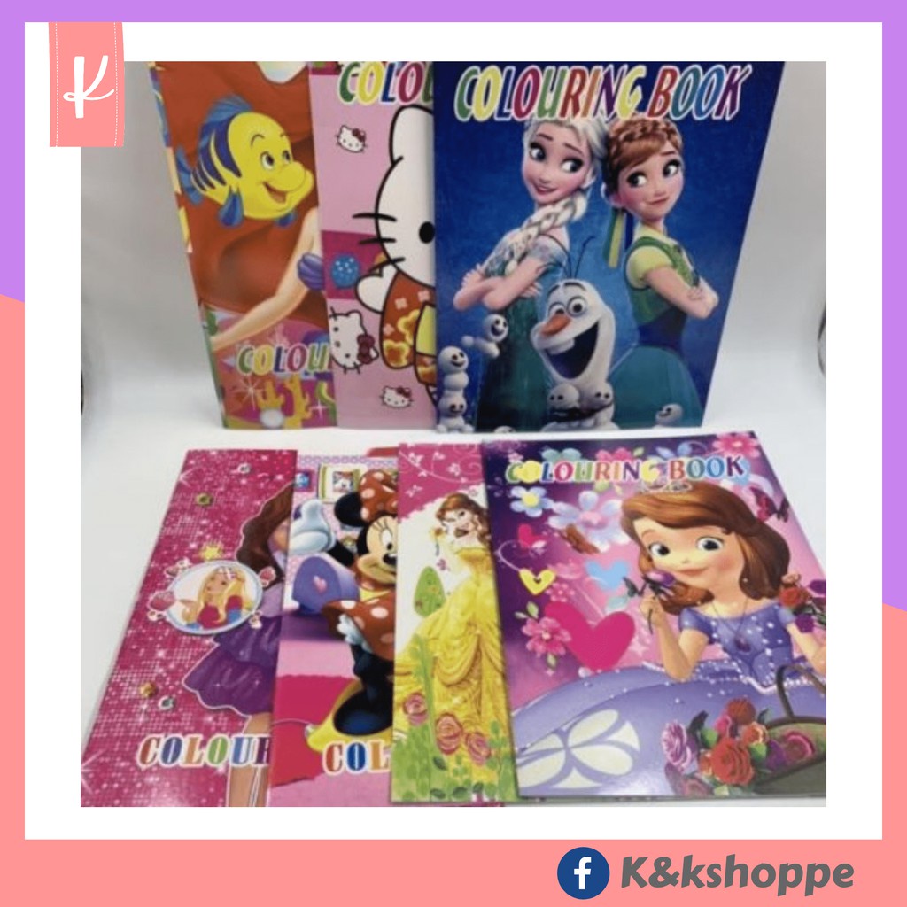 ☾Characters Coloring Books Frozen, Sofia, Spiderman, Disney Princess, Cars,  Barbie Activity for Kids | Shopee Philippines