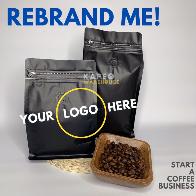 Kape Warehouse Coffee Beans Rebranding / Reselling in Black Pull Tab