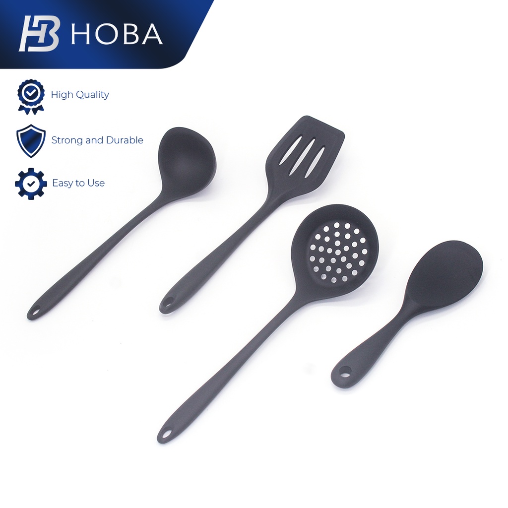 Hoba 100% Food Grade Non-stick cooking spatula Frying pan shovel Silicone kitchen spatul
