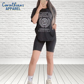 Corinthians Ladies Oversized Printed Roundneck Shirt & Bikers Shorts Terno Excellent Cotton Spandex